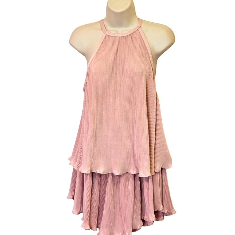 Honey Punch Pink Ribbed 2-Piece Sleeveless Short Set,Medium